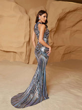 Cold Shoulder Cutout Sequin Dress